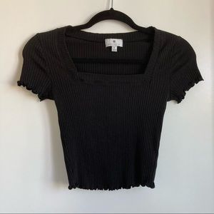 Socialite Ribbed Square Neck Top